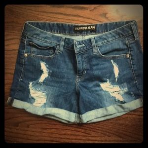 Express distressed Jean shorts size 10